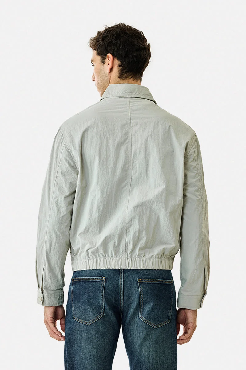SNITCH Grey Crushed Bomber Jacket for Men | Best Price UAE